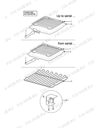 Взрыв-схема плиты (духовки) Zanussi ZCM7902XL - Схема узла H10 Furniture